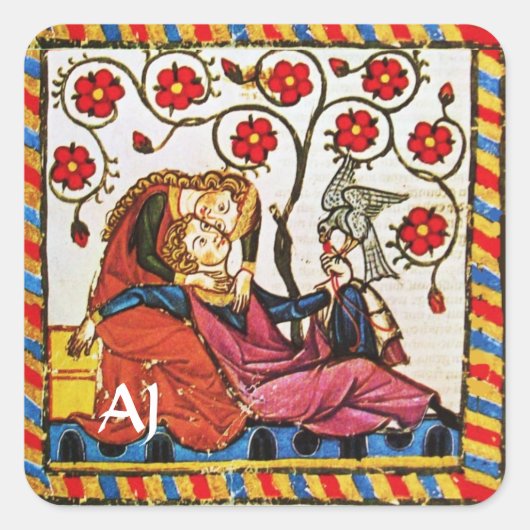 STICKER CARRÉ ETERNEL LOVE VALENTINE'S DAY PARCHMENT (Devant)