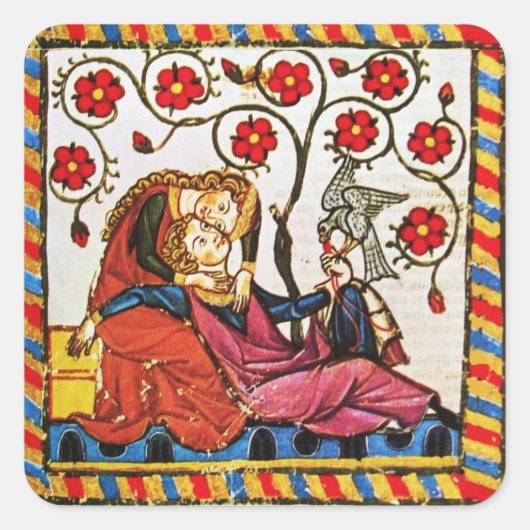 STICKER CARRÉ ETERNEL LOVE VALENTINE'S DAY PARCHMENT (Devant)