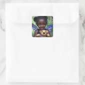 Sticker Carré Ethereal Fairy Girl and Teddy Bear (Sac)