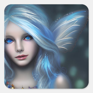 Sticker Carré Ethereal Mystical Fairy Girl