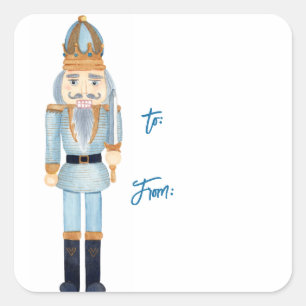 Sticker Carré Étiquette-cadeau de Noël Nutcracker