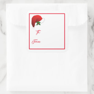 Sticker Carré Étiquette-cadeau Noël de Noël de Noël