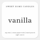 Sticker Carré Étiquette de bougie personnalisé (Devant)