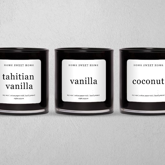 Sticker Carré Étiquette de bougie personnalisé