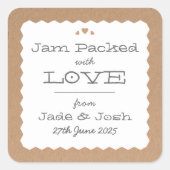 Sticker Carré Étiquette Kraft Paper Hearts (Devant)