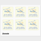 Sticker Carré Étiquettes-cadeaux de thé Chai faits maison par VO (Feuille)