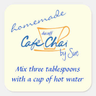 Sticker Carré Étiquettes-cadeaux de thé Chai faits maison par VO