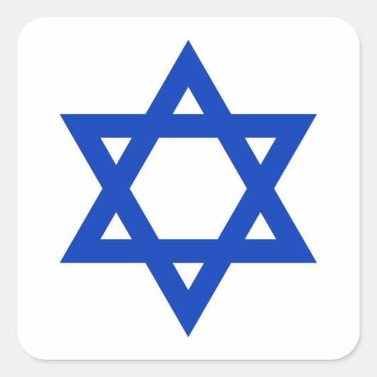 Sticker Carré Étoile bleue de David (Devant)