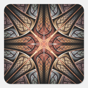 Sticker Carré Étoile brillante Art fractal Abstrait