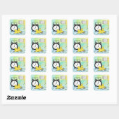 Sticker Carré étoile couchant mignon (Feuille)