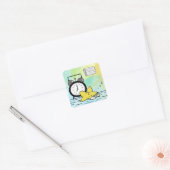 Sticker Carré étoile couchant mignon (Enveloppe)