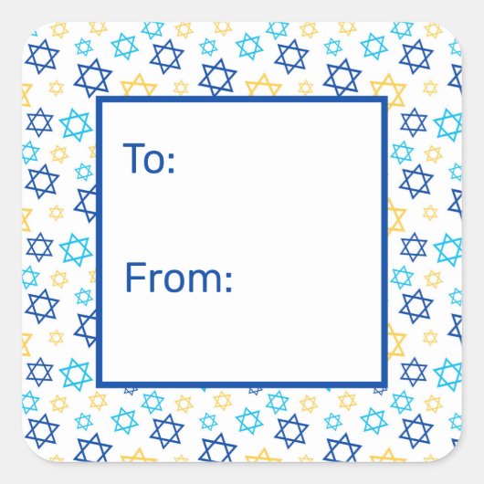 Sticker Carré Étoile de David (Devant)