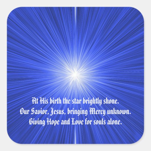 Sticker Carré Étoile de Noël (Devant)