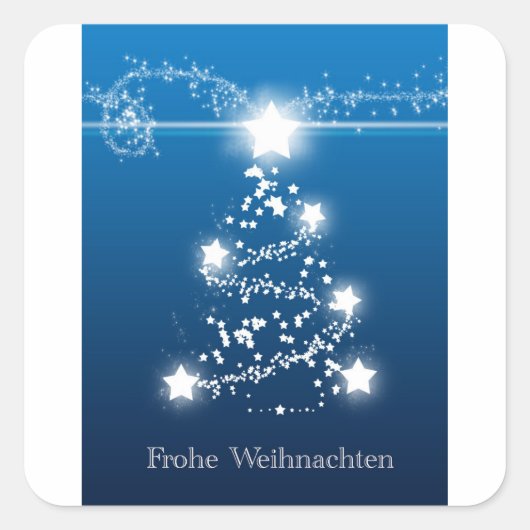 Sticker Carré Étoile de Noël Frohe Weihnachten (Devant)