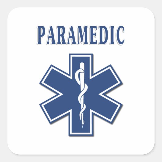 Sticker Carré Étoile de vie paramédicale (Devant)