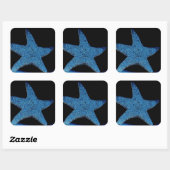 Sticker Carré Etoile marine bleu néon (Feuille)
