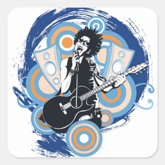 Sticker Carré Étoile pop (Devant)