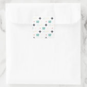 Sticker Carré Étoiles atomiques modernes du milieu du siècle (Sac)