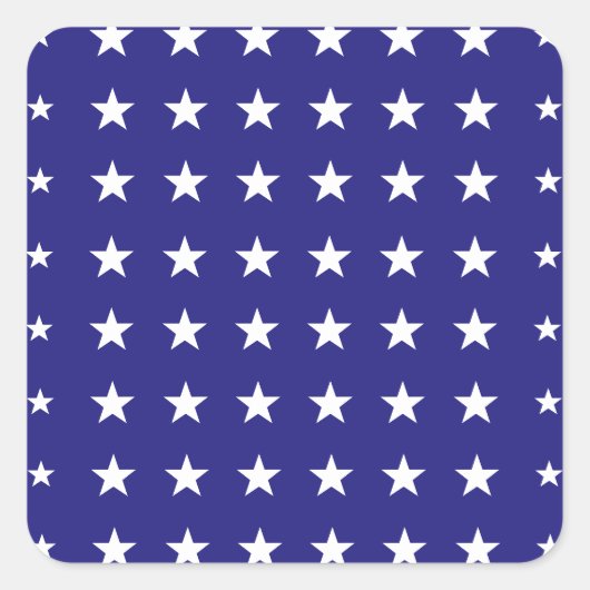 Sticker Carré Étoiles blanches répétées sur Motif Arrière - plan (Devant)