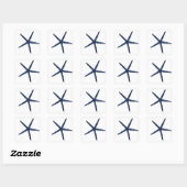Sticker Carré Étoiles de mer Paillettes Bleues Motif Célébration (Feuille)