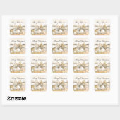 Sticker Carré Étoiles de Noël (Feuille)