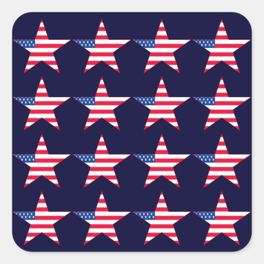 Sticker Carré Étoiles du drapeau américain (Devant)