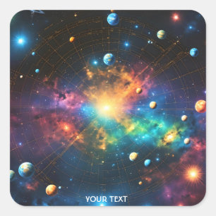 Sticker Carré Étoiles du graphique de carte d'Imaginaire