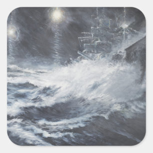 Sticker Carré Étonné par bataille de Starshell Scharnhorst de