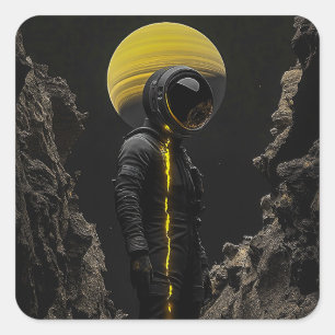 Sticker Carré Étrange planète