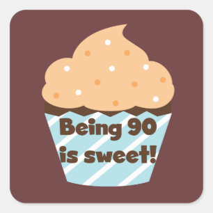 Sticker Carré Etre 90 est Sweet Birthday T-shirts et cadeaux