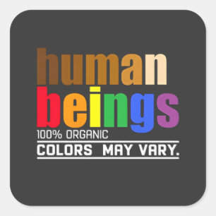 Sticker Carré Être humain 100% couleur organique mai Varier LGBT