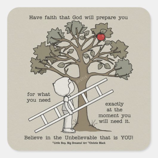 Sticker Carré Être préparé (Devant)