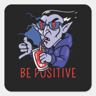 Sticker Carré Être un vampire positif