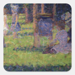 Sticker Carré Étude de Georges Pierre Seurat pendant 'un