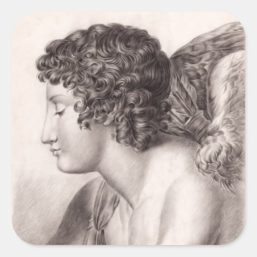 Sticker Carré Étude d'un ange (vers 1819-1881) (Devant)