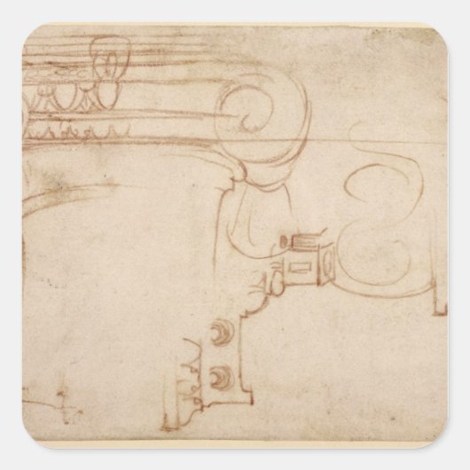 Sticker Carré Étude d'un capital ionique (Devant)