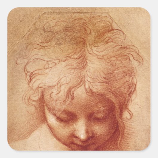 Sticker Carré Étude d'une tête (Devant)