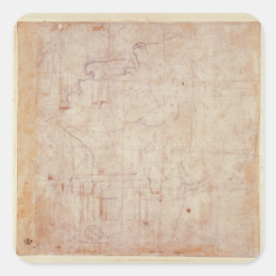 Sticker Carré Étude d'une tête, 1525-26