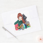 Sticker Carré Étudiants de l'école Furry Friends Sticker, ZKOA (Enveloppe)