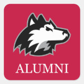 Sticker Carré Étudiants de NIU Huskies (Devant)