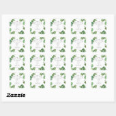 Sticker Carré Eucalyptus Boho Merci Mariage verdoyant (Feuille)