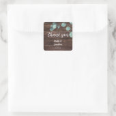 Sticker Carré Eucalyptus & Bois Merci vert (Sac)