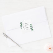 Sticker Carré Eucalyptus - douche de mariée  (Enveloppe)