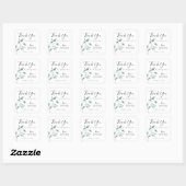 Sticker Carré Eucalyptus Feuille de verdure Merci Mariage simple (Feuille)