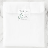Sticker Carré Eucalyptus Feuille de verdure Merci Mariage simple (Sac)