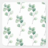 Sticker Carré Eucalyptus Motif vert (Devant)