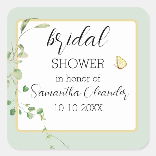 Sticker Carré  Eucalyptus Sage Verdure Mariage  (Devant)