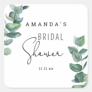 Sticker Carré Eucalyptus - shower de mariage 