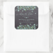 Sticker Carré Eucalyptus Verdure Mariage rustique Enregistrer La (Sac)
