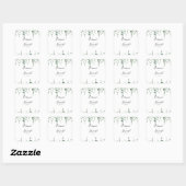 Sticker Carré Eucalyptus Vert Mariage Enveloppe Phoques (Feuille)